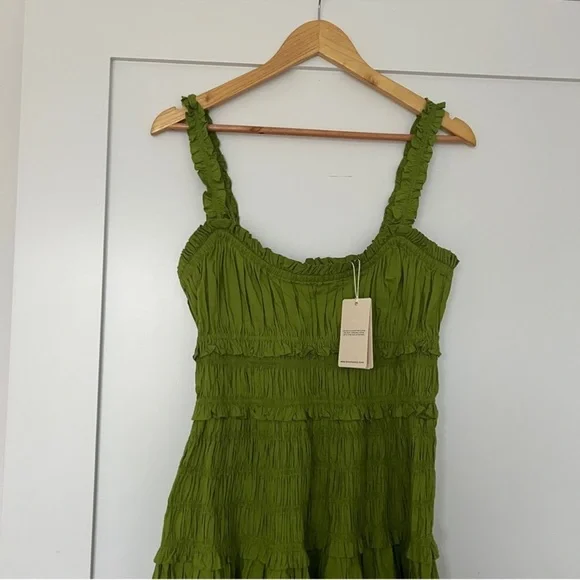New Doen Marianne Dress in Sprig Green Size XL